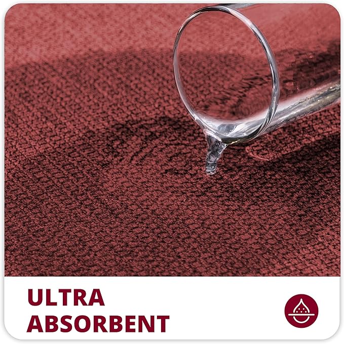 Bath Mat,Ultra Thin Bathroom Runner Rugs,Large Bath Mats for Bathroom,Quick Dry,Non-Slip,Machine Washable,Low Pile,Bath Rug,Shower Outside,Sink,Home Decor Accessories.Red,1'9"x3'11"（21x47inch）