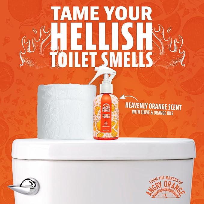 ANGRY ORANGE Toilet Tamer Bathroom Spray - Citrus Orange Spice - 6 oz