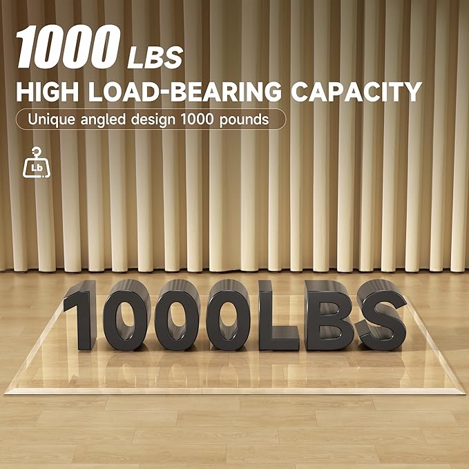 [Tempered Glass] 59“ x 47” Beveled Edge Glass Chair Mat with Polished Edge Clear Office Chair Mat, Glides Smoothly, Suitable for Carpet or Hardwood Floors
