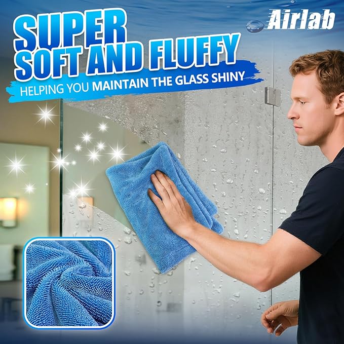 Airlab Car Drying Towel Microfiber Towels for Cars 1200 GSM Wash Auto Detailing Supplies Twist Pile Cleaning Cloth Absorbent Quick Dry Soft Loop Dry Flash Towel, 24 x 16 Inch,Pack of 1, Blue