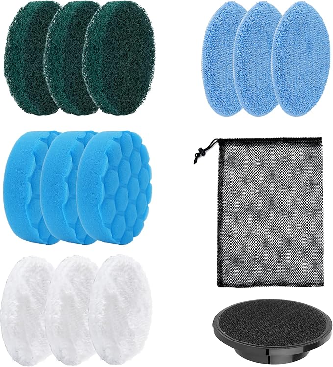 Electric Spin Scrubber Brush Heads Set, 12 Pack Replaceable Brush Heads for Cordless Power Scrubber, for Household Cleaning Brushes Kitchen Bathroom Floor Tile Car