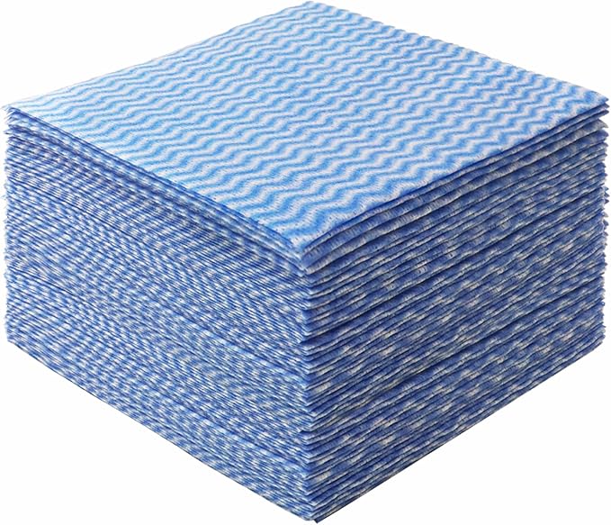 Disposable Cleaning Cloths Reusable Dsih Cloths for Kitchen Disposable Dish Rag Dry Fast 11.8x11.8 inch Pack of 100, Blue