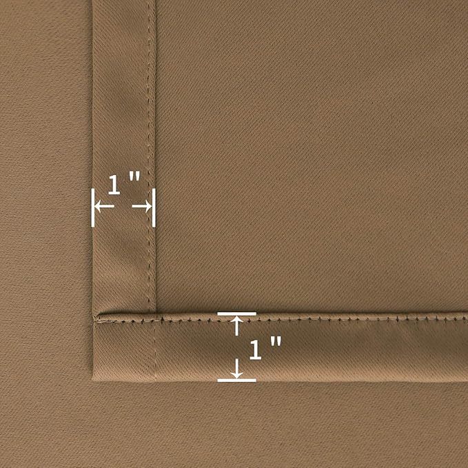 BGment Taupe Blackout Curtains 45 Inches Length for Short Kitchen Window - Small Thermal Insulated Drapes with Rod Pocket Privacy for Cafe Bathroom, 34 x 45 Inch, 2 Panels