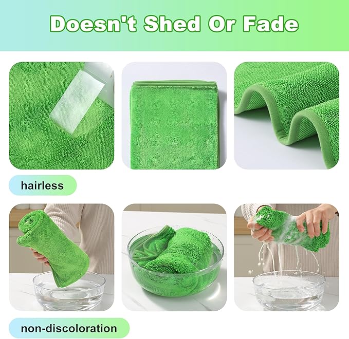 JOYMOOP Microfiber Towels for Cars, 2 Pack 63" x 29.5" Car Drying Towel, Green Reusable Car Towel, Quick Drying Car Microfiber Cleaning Cloth for RVs, SUVs, Trucks