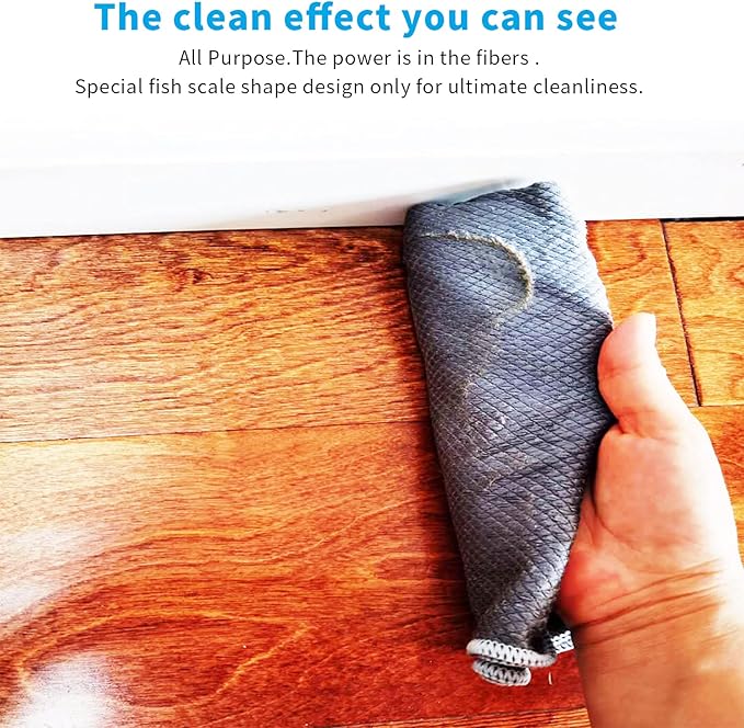 Fish Scale Streak Free Magic Glass Window Car Mirror Microfiber Cleaning Cloth Cleaner Cloths,Lint Free Stainless Steel Windshield Shower Cleaning Cloth,Miracle Polishing Towels Shiny Wipes,Pack 6,Mix