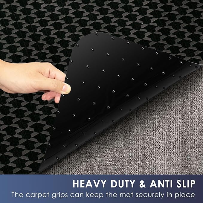 Vicwe Office Chair Mat for Carpet, 48"x36" Anti-Slip Waterproof Floor Protector Desk Chair Mat for Rolling Chairs, Heavy Duty Chair Mat with Studs,Easy Glide Floor Mat for Home,Gaming