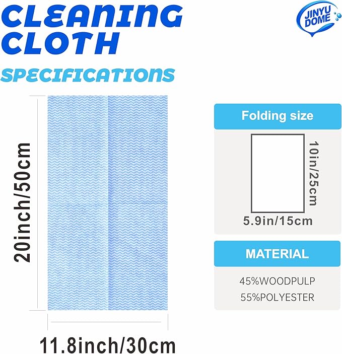 Handi Wipes Reusable Cloths, Blue Disposable Kitchen Cleaning Towel Roll, Heavy Duty J Cloth,50 Count