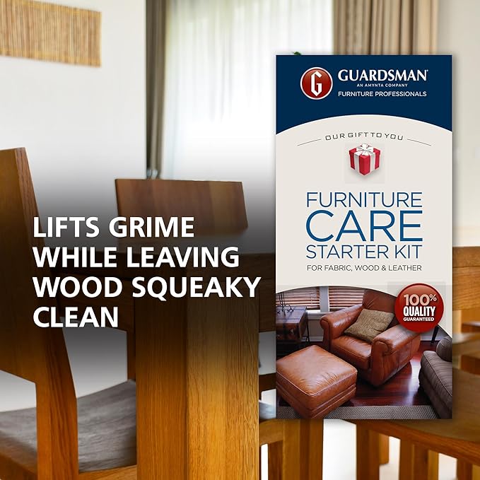 Guardsman Furniture Care Kit; Leather Conditioner, Polishing Cleaner; Includes 5 Clean & Renew Wipes, 5 Protect & Preserve Wipes; 1 Dusting Cloth; 1 Clean & Polish and 1 Stain & Odor Eliminator Spray