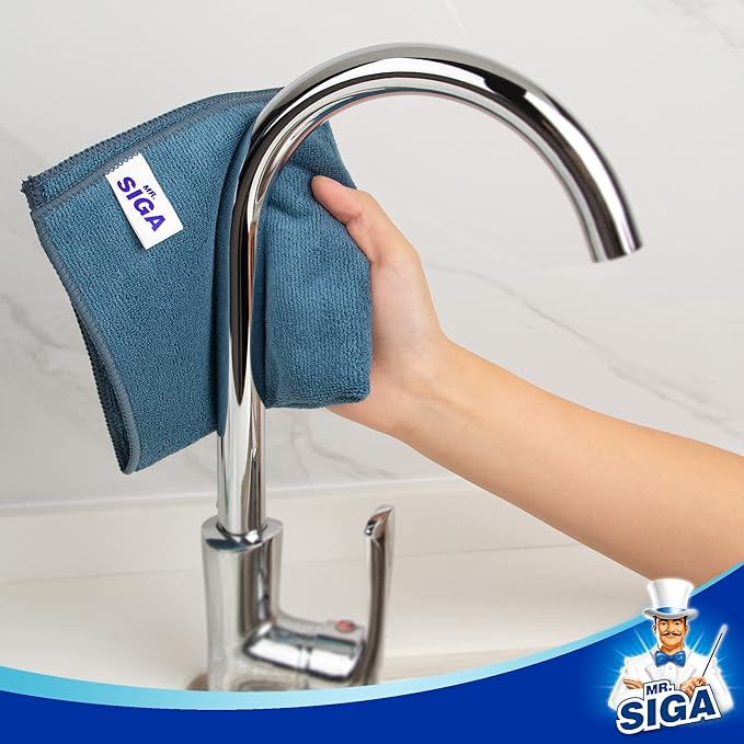MR.SIGA Microfiber Cleaning Cloth, Pack of 6, Size: 13.8" x 15.7"