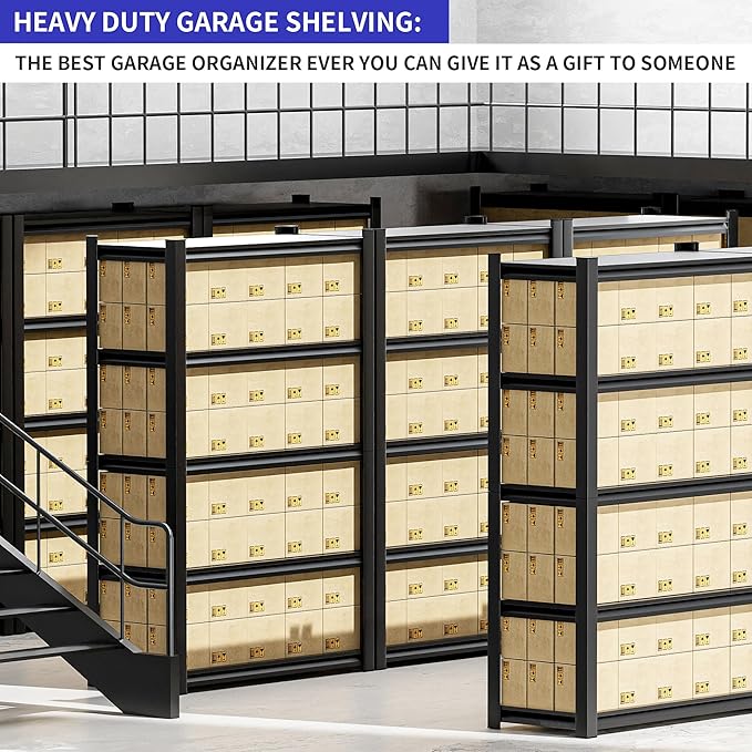 Garage Shelving Unit,2 Pieces78 HThickened Metal Shelving Units for Garage Storage Shelves Adjustable Shelves,5 Tier Industrial Shelving Shelf Metal Shelves for Storage for Warehouse Basement
