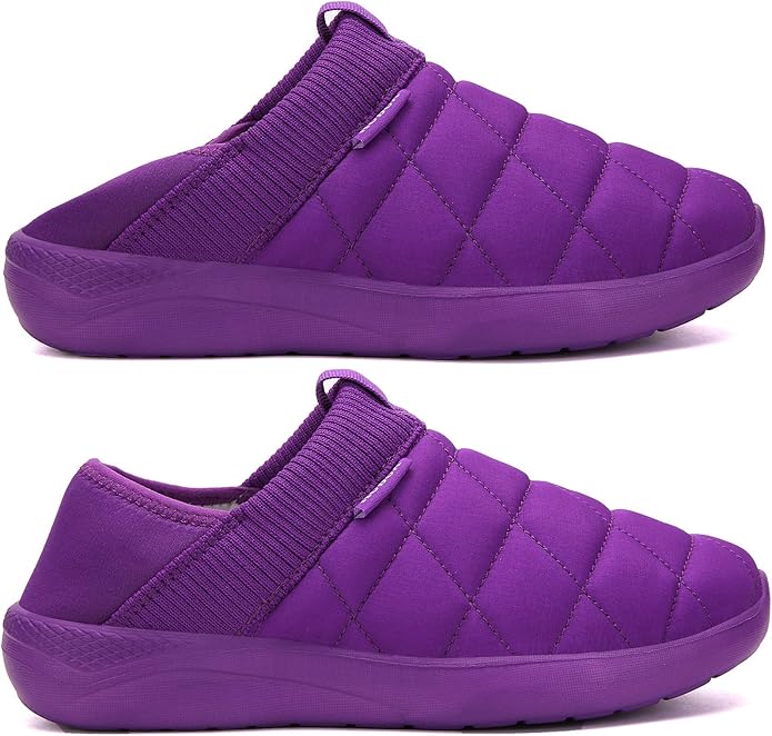 KUBUA Slippers for Men and Womens Indoor House Shoes Plush Slip on Outdoor Garden Loafers