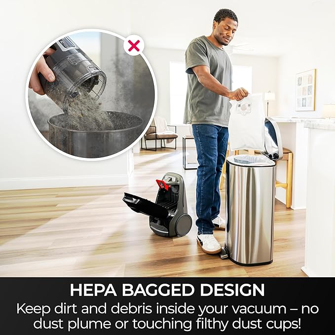 Kenmore BC3006 400 Series Pet Friendly Lightweight Bagged Canister Vacuum Cleaner 2-Motor Design with Hair Eliminator Brushroll, HEPA Filter, LED Headlight, Extended Wand and Auto Cord Rewind