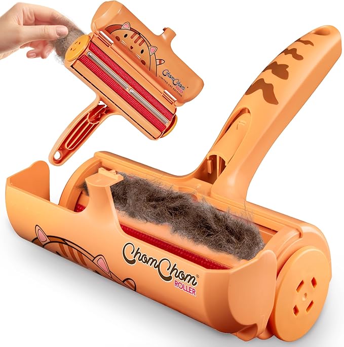 ChomChom Roller Pet Hair Remover - Reusable Cat and Dog Lint Rollers for Furniture, Couch, Car, and Clothes - Limited Cat Edition﻿