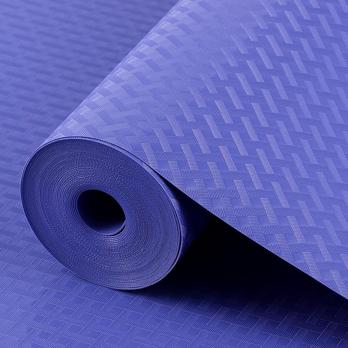 Shelf Liners for Kitchen Cabinets Refrigerator Liners Waterproof Plastic Kitchen Cupboard Liner Non Adhesive Drawer Mats EVA Material Fridge Liner for Shelves - Blue 11.8 x 118 Inches