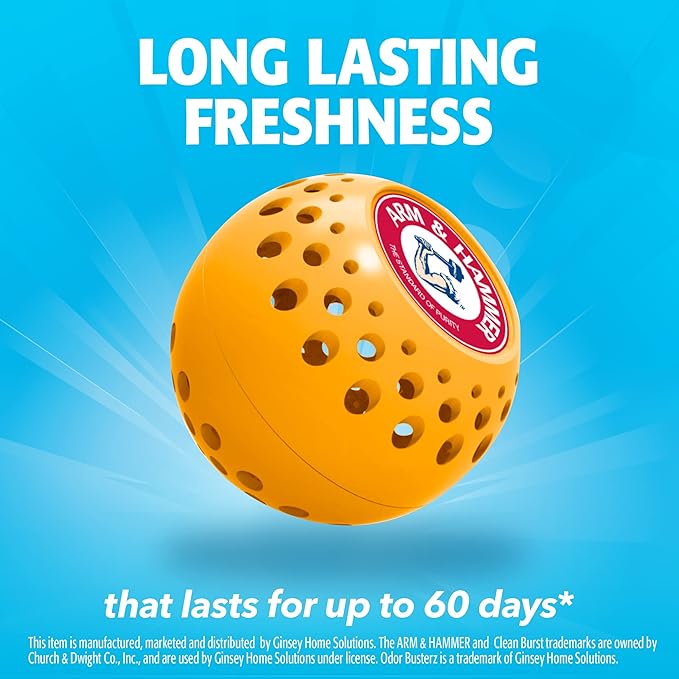 Arm & Hammer Odor Busterz Balls Air Freshener and Odor Eliminator, 10-Piece - Deodorizer, Carpet Fresh, Odor Remover, Pet Fresh