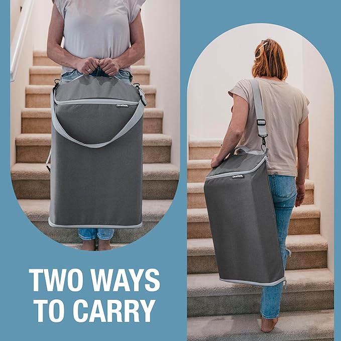 CleverMade Convertible Laundry Hamper Bag - Shadow Gray Stone holds 21.5L / 20 lbs 1 Compartment - Storage with Handles for Home Organization