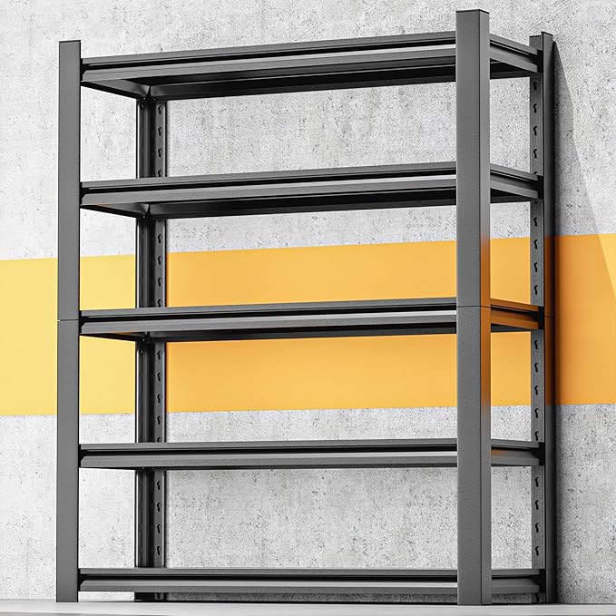 Garage Shelving,Thickened 72" Storage Shelves Heavy Duty Shelving Units and Storage,Adjustable 5 Tier Metal Shelving Storage for Garage Rack Shelf and Industrial for Basement