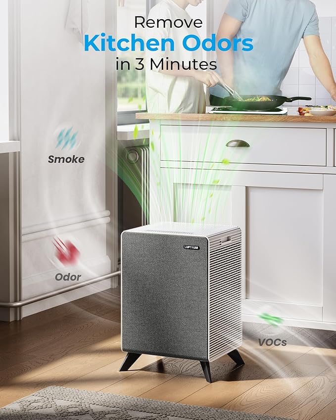 Air Purifiers for Home Large Room Up to 2250 ft² - Dual 3-Stage Filter of Washable Filter and True HEPA Filter with AQI, Auto Mode, Sleep Mode