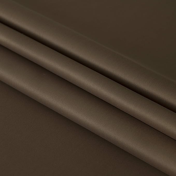 DWCN French Door Curtains – Rod Pocket Thermal Blackout Curtain for Doors with Glass Window, Kitchen and Patio Doors for Privacy, 54 X 72 Inches Long, 1 Curtain Panel with Tieback，Khaki