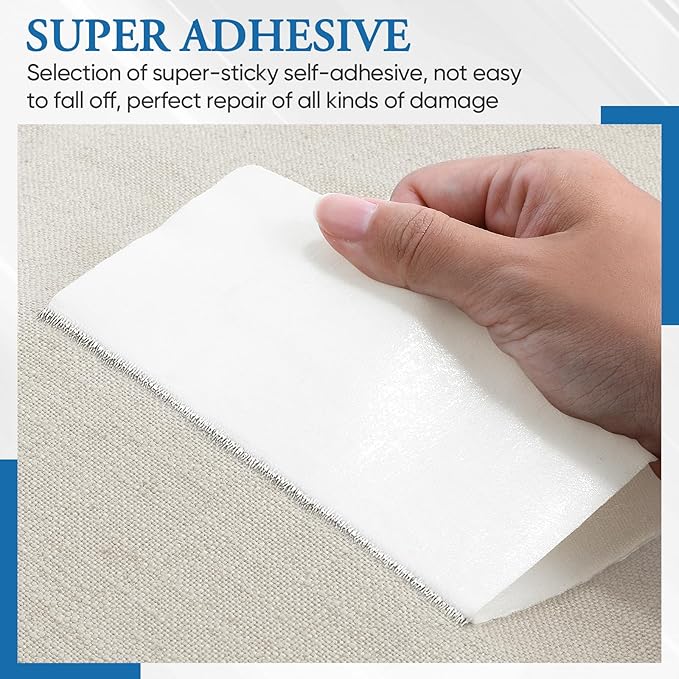 Canvas Patch 5.5 x 8 Inches 6Pcs Self-Adhesive Waterproof Canvas Patch Kit for Repairing Tents,Sofas,Boat Covers,Camping Chair,Awnings,Car Seats.（Beige）
