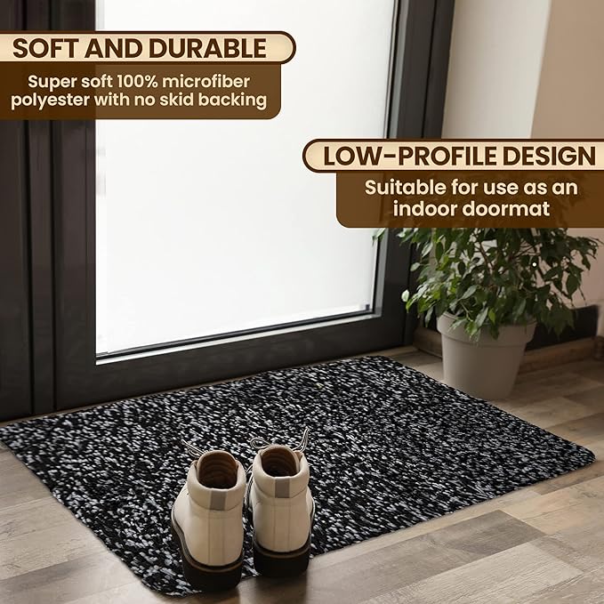 Premium Microfiber Indoor Door Mat – 36"x60" Washable Entry Mat, Non-Slip, Waterproof Backing, Super Absorbent, Low Profile Entryway Doormat for Indoor Entrance