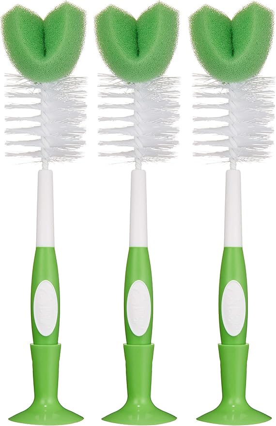 Amazon Brand - Mama Bear Bottle Brush (Pack of 3), White