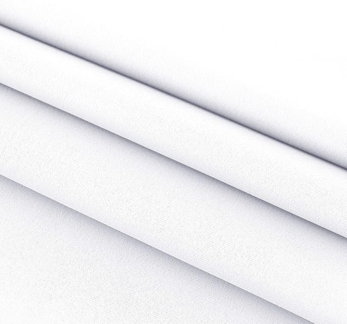 DWCN French Door Curtains – Rod Pocket Thermal Curtain for Doors with Glass Window, Kitchen and Patio Doors for Privacy, 25 X 40 Inches Long, 1 Curtain Panel with Tieback, Pure White