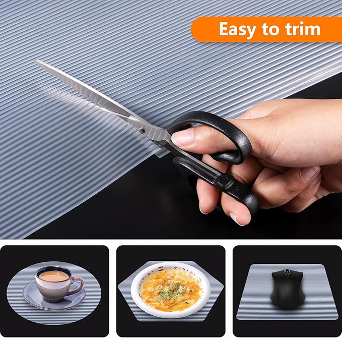 Shelf Liners for Kitchen Cabinets Non Adhesive Drawer Liner EVA Material Cupboard Mat Waterproof Refrigerator Mats Washable Fridge Liner for Cupboard and Desks Clear Shelf Liner 23.6 x 78.7 Inches