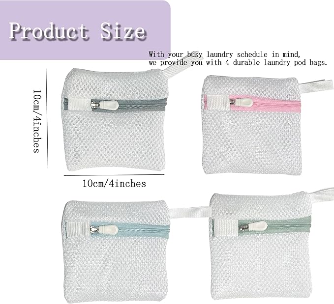 4PCS Laundry Pod Anti-Sticking Bag Laundry Pods Dissolution Protection Bag Scent Beads Bags Durable Storage Bag for Pods Scented Beads