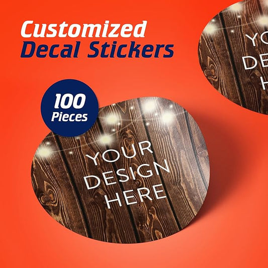 5-1000 Custom Vinyl Stickers - Upload Your own Image, Text, Design, Logo - Personalized Logo Labels for Handmade, Packaging, Bottle, Jars, Candle, Brand Stickers (Wood Lights, 2x2)