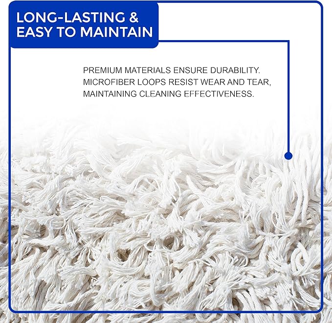 Nine Forty Industrial-Grade 18x5 Cotton Dust Mop Head Refills, Perfect Replacement for Busy Home, Gym, Industrial and Commercial Spaces, Heavy-Duty Mop for Janitorial & Housekeeping Needs - 2 Pack