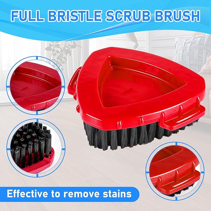 7 Pack Spin Mop Head for O-Ceda RinseClean 2 Tank System, 4 Triangle Microfiber Mop Replacement Refills, 2 Upgraded Scrub Brush & Base Head Deep Clean Mop Head for Home Office Bathroom