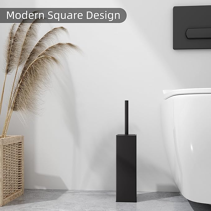 Stainless Steel Toilet Bowl Brush and Holder for Bathroom Storage Organization