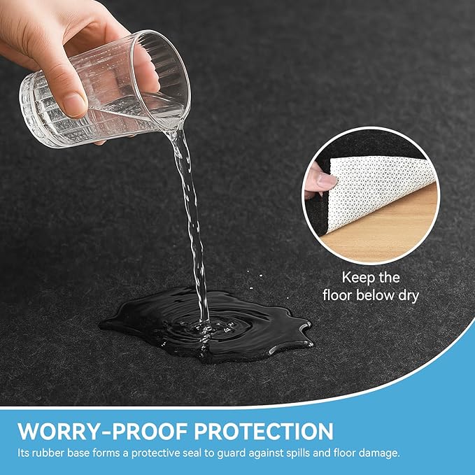 Warmstar 5x7 FT Non Slip Rug Pad,100% Waterproof Felt Rug Pad for Hardwood Floors,1/4” Thick Soft Carpet Pad with Natural Rubber Backing, Secure Grip & Floor Protection