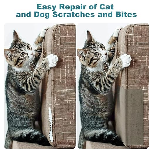 J.CARP 2Pcs Linen Repair Patches, Large Self-Adhesive Fabric Patch for Sofas, Couch, Furniture, Car Seats (8 * 11 inches-2PCS White)