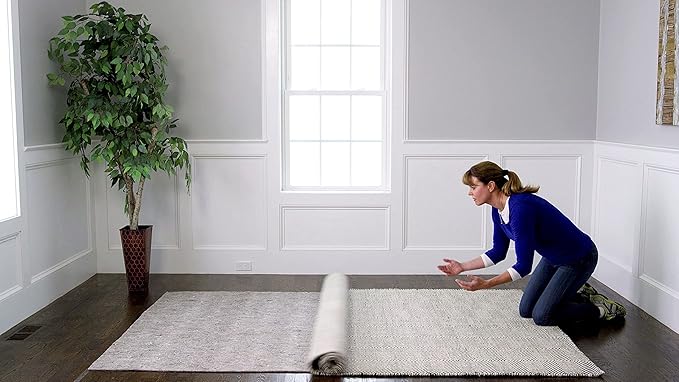 RUGPADUSA - Dual Surface - 7'10" x 10'10" - 1/8" Thick - Felt + Rubber - Non-Slip Backing Rug Pad - Adds Low-Profile Comfort and Protection