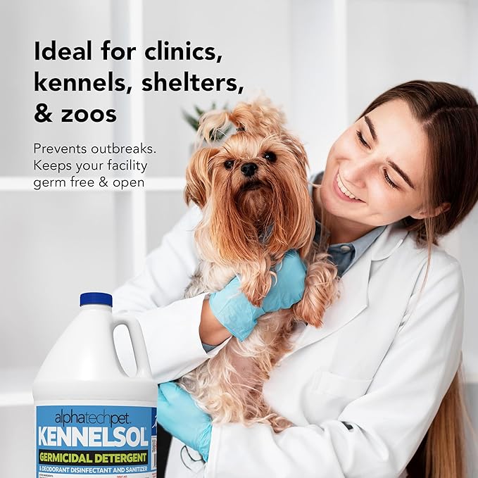 ATP KennelSol 1-Step Kennel Cleaner - 1 Gallon Liquid Disinfectant, Effective Against Bacteria and Viruses, Deodorizer Wintergreen Scent by Alpha Tech Pet