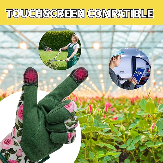 Thorn Proof&Puncture Resistant Gardening Gloves with Grip,Garden Gloves for Women, Leather Work Gloves,Gifts