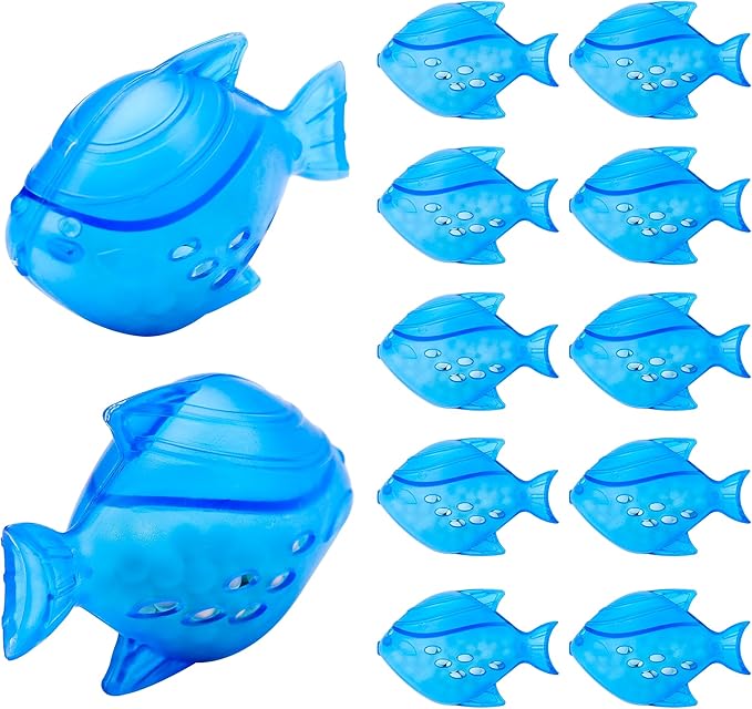 Funmit 12 Pack Universal Humidifier Cleaner Fish Compatible with Almost All Humidifiers and Fish Tanks, Purifies Water, Prevents Hard Water Build-Up, Reduces Scale, Blue