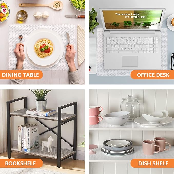 Shelf Liners for Kitchen Cabinets Refrigerator Liners Waterproof & Oil-Proof Kitchen Cupboard Liner Non-Slip Drawer Mats EVA Material Non Adhesive Fridge Liner for Shelves (23.6 x 157.4 inches, Clear)