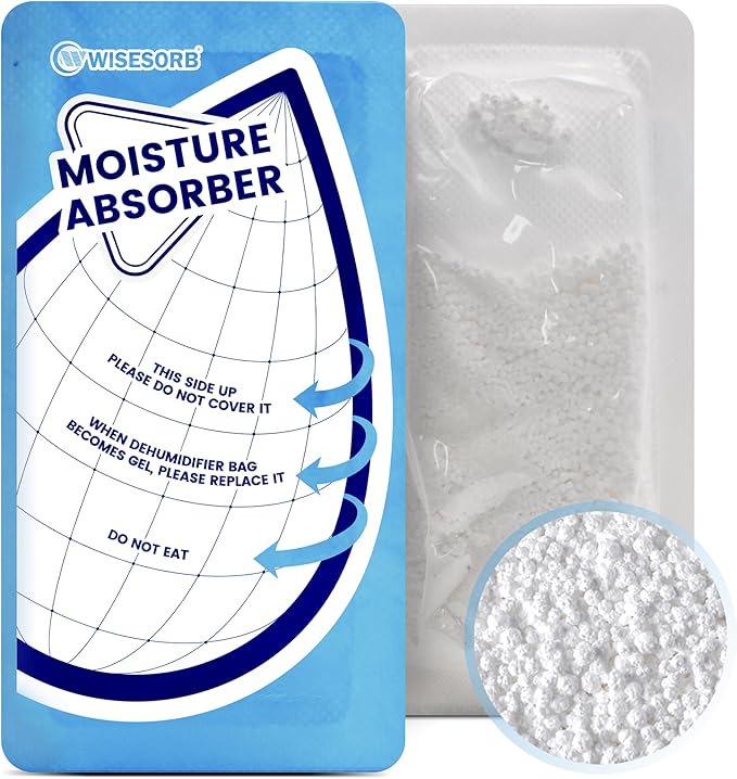 25 Gram Moisture Absorbers, 30 Packs Dehumidifier Bags for Bathrooms, Basements, Rvs, Paper Packing Premium White Granule Humidity Packets Perfect for Closet