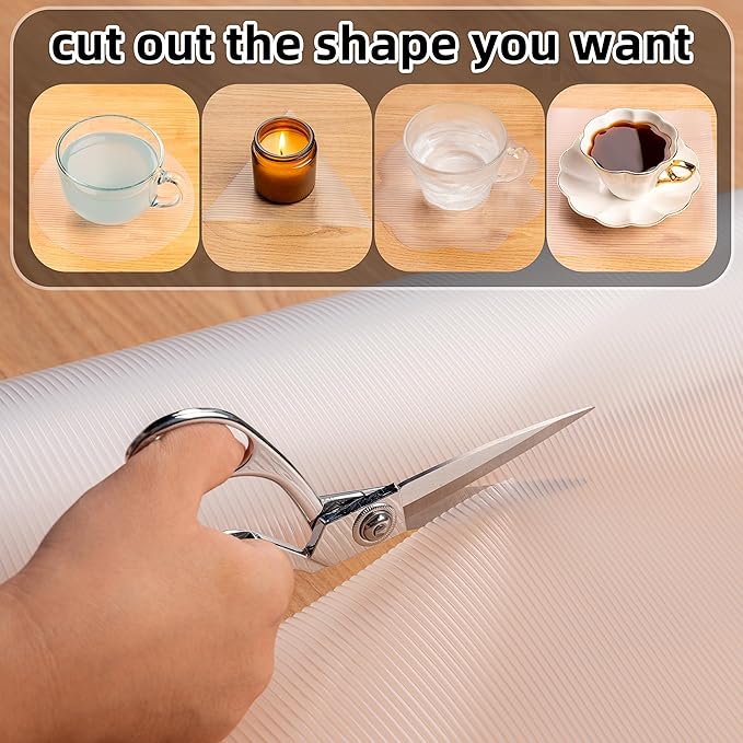Shelf Liner Non Slip,Non Adhesive Cabinet Liner,Waterproof Drawer Liner,Food-Grade EVA Material for Kitchen Cabinets,Drawers,Refrigerators-Odorless & Easy to Cut-17 x 240 inches x 2 Rolls,Thickened