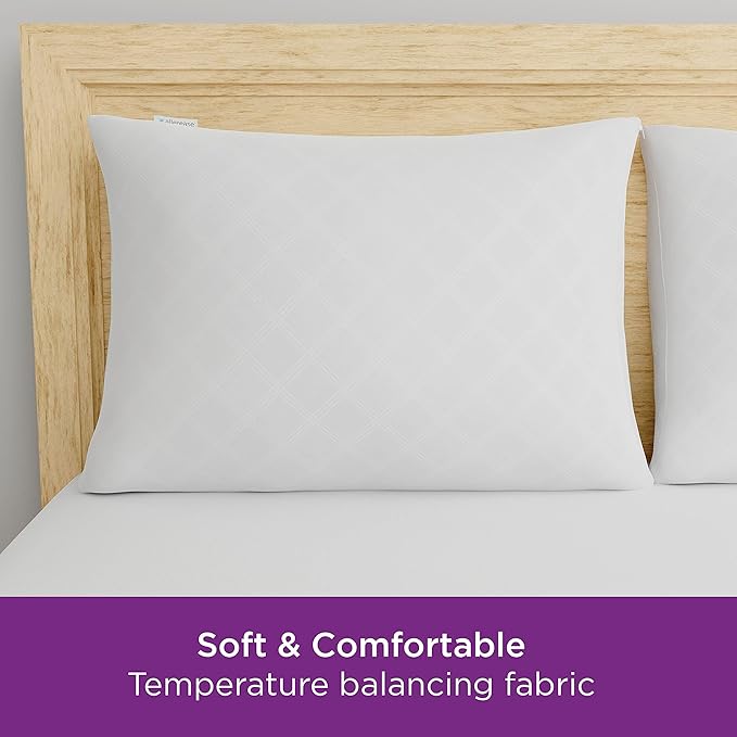 Set of 4 Standard/Queen AllerEase Pillow Protectors - Temperature Balancing, Allergist Recommended - Premium Breathable, Zippered Protectors