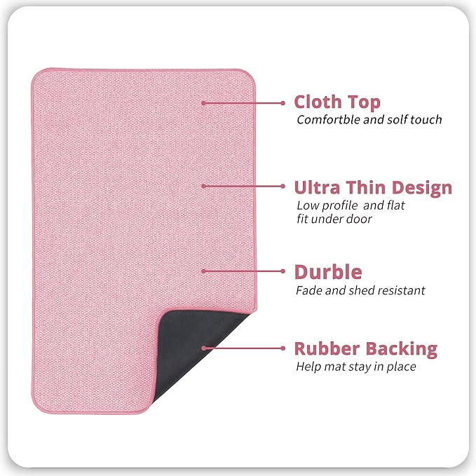 Bathroom Rugs Set 2 Pieces,Thin Bathroom Mats,Toilet Rugs,Quick Dry,Non-Slip,Machine Washable,Low Pile,Absorbent Bath Mats,Shower,Sink,Home Decor Accessories.Pink,1'5"x2'3"+1'8"x2" U Shape