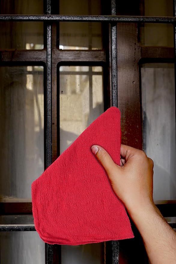 Cotton Shop Towels - Pack of 25 Cleaning Rags 12'' x 14'' - Super Soft and Absorbent Shop Rags for Cleaning House - Multipurpose Towels for Automobiles, Industries, Garage