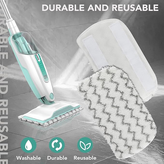 Sgizoku S1000 S2001 Steam Mop Replacement Pads for Shark Steam Mop S1000 S1000A S1000C S1000WM S10001C S1200 & S2001 SteamSpot Steam Mop - Dirt Grip, Washable & Reusable for All Floor Clean - 12Pack