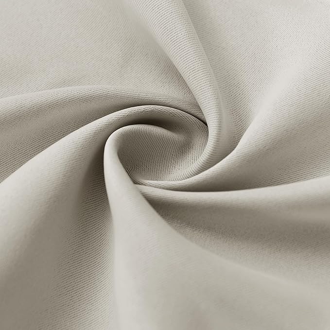 RYB HOME Curtains for Bedroom 84 inches Long, Blackout Thermal Insulating Window Treatment Drapes for Living Room Bathroom Basement Laundry Classroom, W 42 x L 84, Beige, 2 Panels