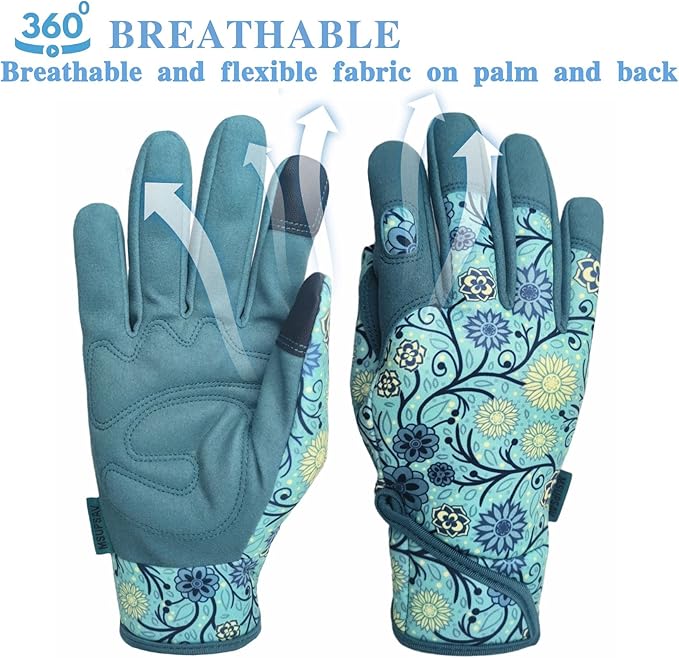 Thorn Proof&Puncture Resistant Gardening Gloves with Grip,Garden Gloves for Women, Leather Work Gloves,Gifts
