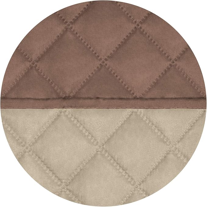 PureFit Reversible Quilted Sofa Cover, Water Resistant Slipcover Furniture Protector, Washable Couch Cover with Non Slip and Elastic Straps for Kids, Dogs, Pets (XX Large, Brown/Beige)