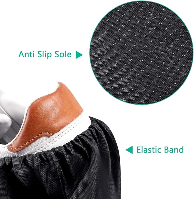 Frienda 8 Pairs Non Slip Reusable Shoe Covers Waterproof Boot Covers for Household Carpet Floor Protection Machine Washable(Large)